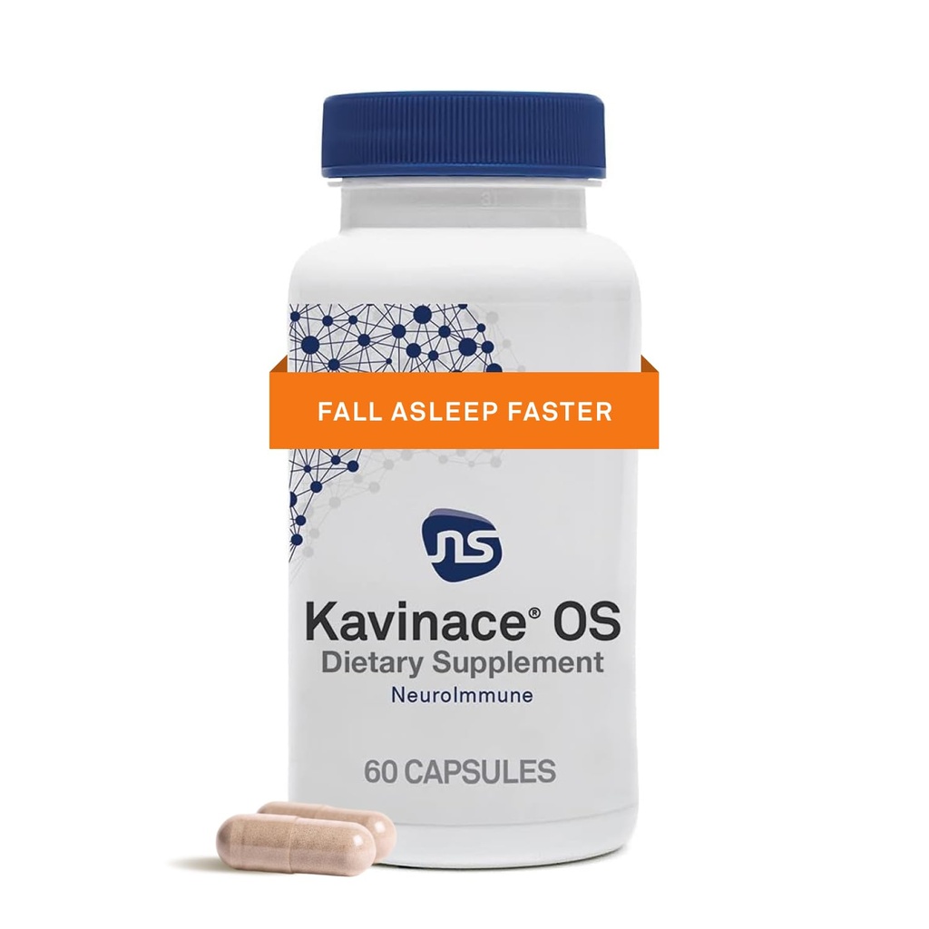 NeuroScience Calm Slaaphulp voor volwassenen - Kavinace OS - kalmerende Neuro Immuun Ondersteuning Supplement met L Theanine & 5mg Melatonine - snelle verlichting van slapeloosheid na slechts één dosis (60 capsules)