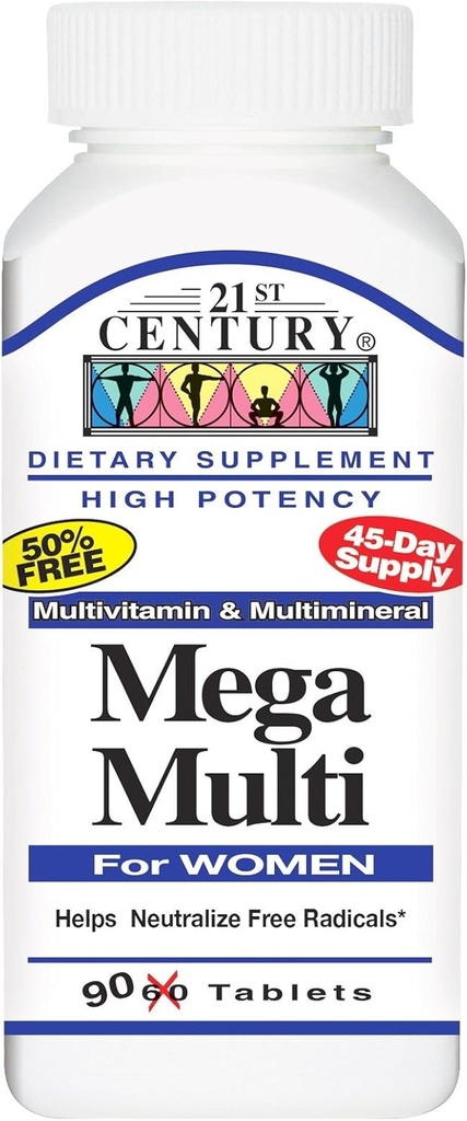21e eeuw Mega Multi voor vrouwen, 90 Tabs