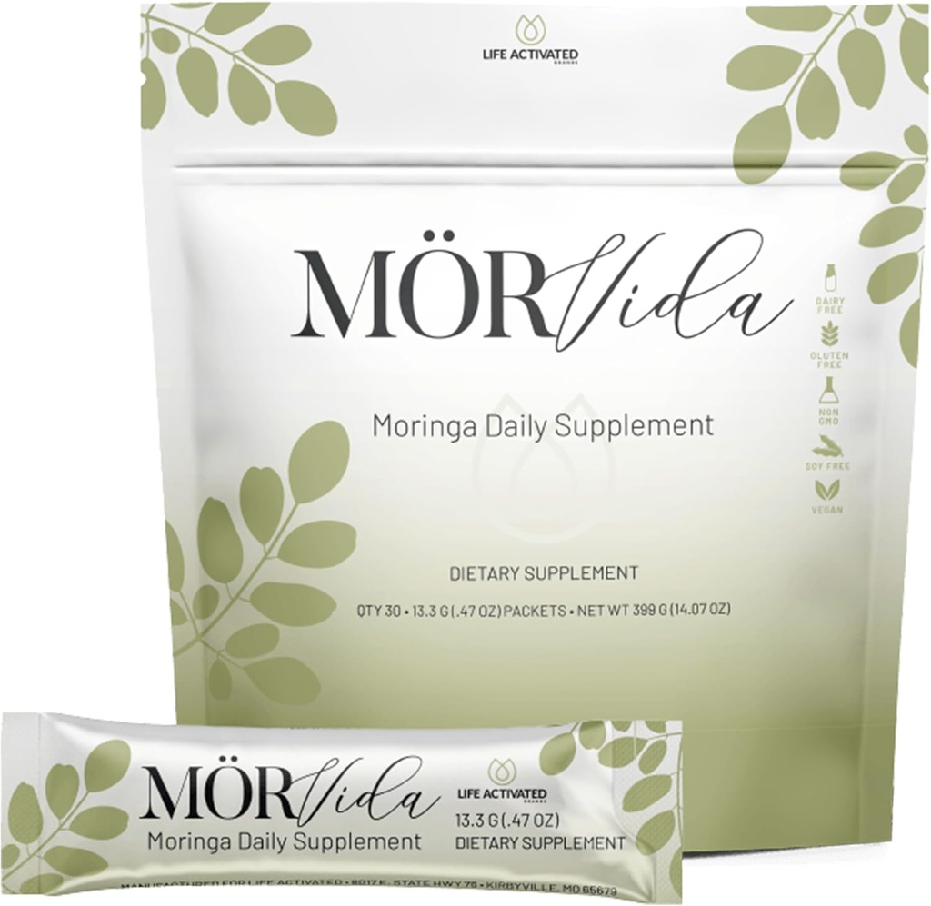 Mörvida Daily Supplement - Moringa Oleifera from The Himalaya - High in Vitamin C, Calcium & Protein -Rijk aan mineralen, eiwitten en meer - 30 sachets