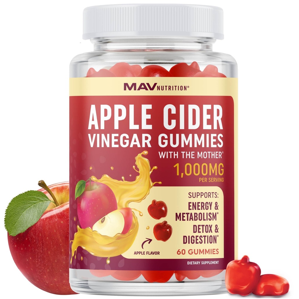 Biologische Apple Cider Vinegar Gummies for Digestion, Detox & Healthy Immune Function Support 