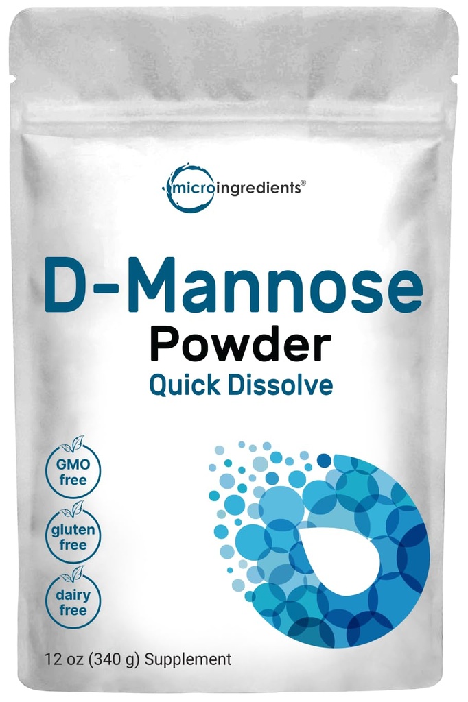 Micro Ingrediënten D Mannose Poeder, Pure Mannose Supplement, Quick Water Oplosbaar, Ondersteuning Urine Tract Reiniging & Bladder Gezondheid, Premium Mannose voor vrouwen en mannen, Vegan vriendelijk.