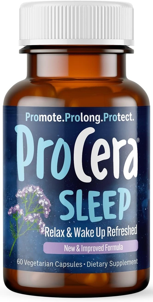 Procera Sleep - Wake Feeling Refreased - Helpt reguleren Circadian Cycles - 7 Klinisch bewezen natuurlijke ingrediënten - Niet Habit-Forming - Geen bijwerkingen - Theanine - Melatonine - Lemon Balm - 60 Tellen