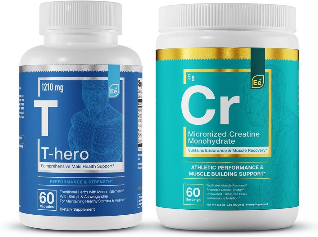 Essentiële elementen T-Hero + Micronized Creatine Monohydraat 
