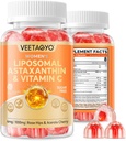 Astaxanthinesupplementen 6mg + Liposomale vitamine C 1000mg - Dual Layer - Niacin B6,B12,Folaat,Biotine - Antioxidanten - Gelatinevrij, Sugar Free,60Cts