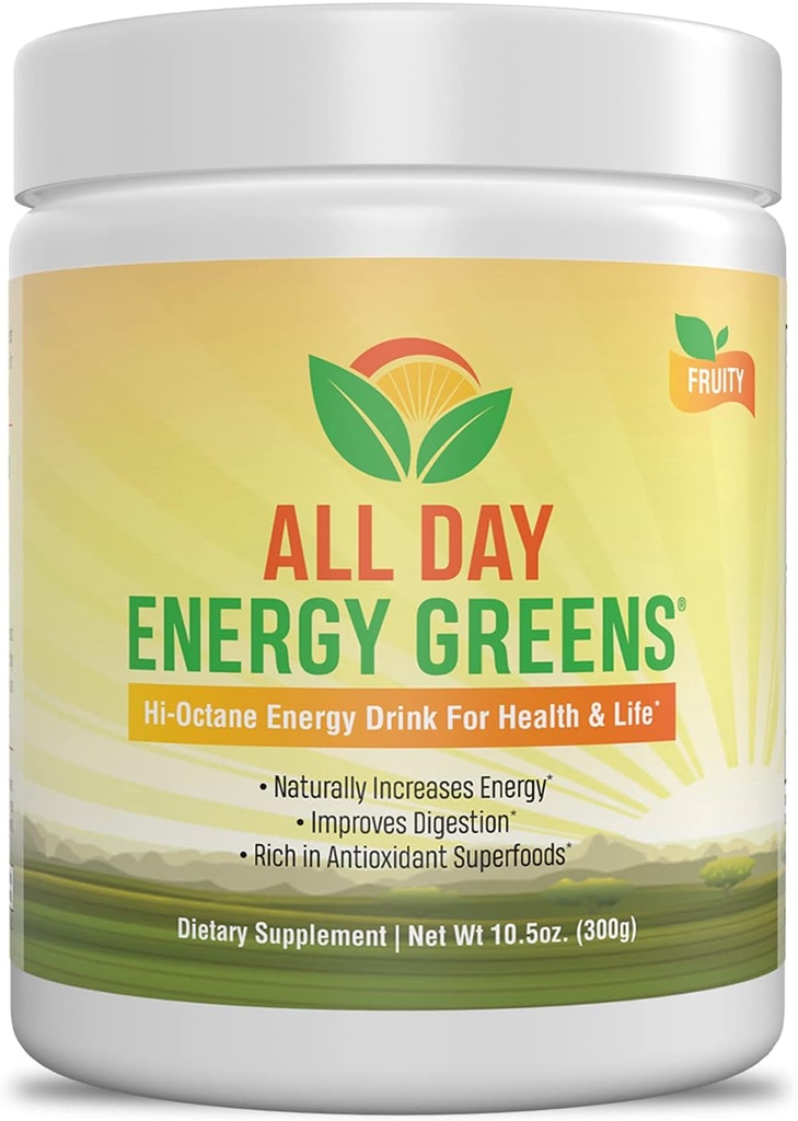 IVL - All Day Energy Greens - Supplement Powder Mix Drink, Greens Powder Superfood - Super Greens Blend voor optimale voeding, energie en spijsvertering, Superfood Boost(Fruity Flavor)