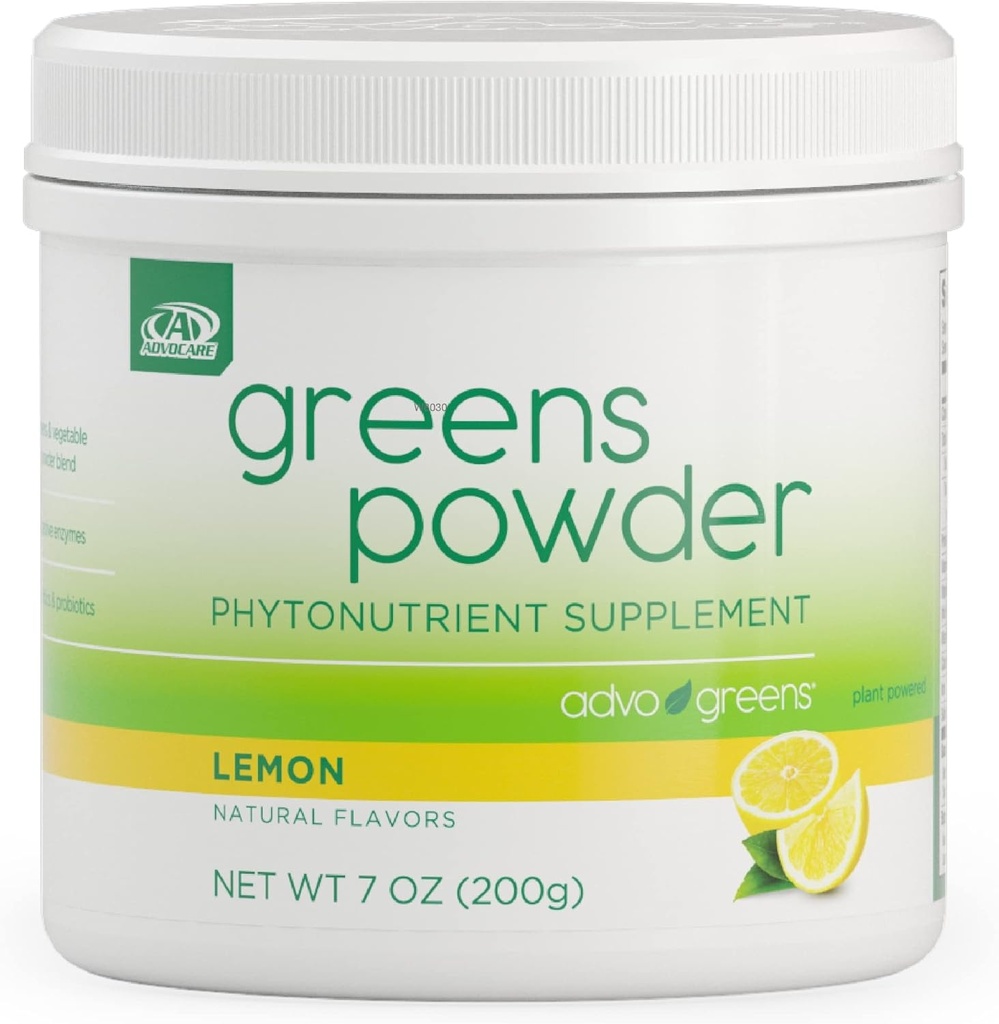 Advocare Greens Powder Phytonutrient Supplement - Ondersteunt Digestieve Gezondheid met Antioxidanten, Prebiotica & Probiotica* - Inclusief Broccoli Poeder, Wortelpoeder & Meer - Citroen, 7 oz