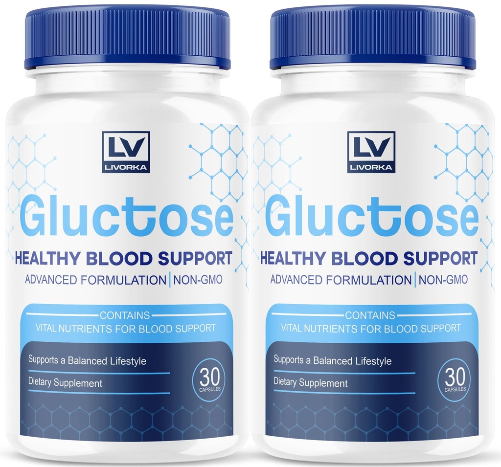 (2 Pack) Gluctose Advanced Blood Support, Gluctose, Gluctose - Advanced Blood Support Supplement, Gluctose Supplement Support Capsules - Alle natuurlijke formule, 60 capsules voor 2 maanden