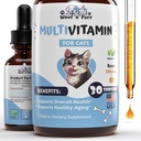 Cat Multivitamine - bevordert gezonde huid en jas, gezamenlijke ondersteuning, levensduur en meer - Cat Vitaminen - Cat Supplementen en Vitaminen - Cat Vitaminen voor binnenkatten - Kitten Vitaminen - Cat Immune Ondersteuning - 1oz