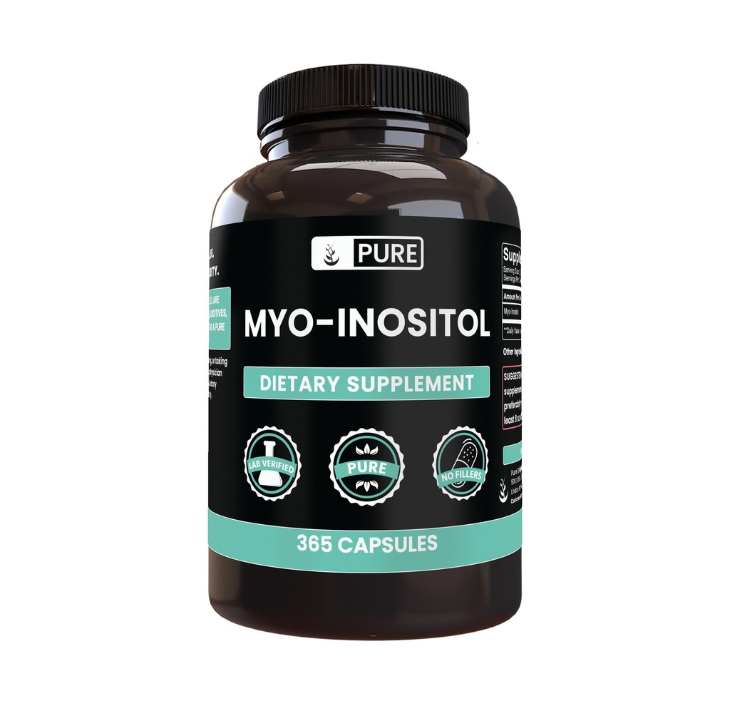 Myo-Inositol (365 capsules) Geen Magnesium of Rijst Fillers, altijd zuiver, Lab geverifieerd