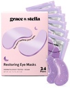 grace & stella Retinol Under Eye Patches for Puffy Eyes and Dark Circles - Restoring Gel Under Eye Maskers with Hyaluronic Acid - Vegan Cruelty-Free Skincare, Birthday Gifts for Women (Purple, 24 Pairs)