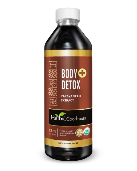 Herbal Goodness Body Detox Liquid 12oz - Natural Detox Drink & Colon Cleanser for Digestive Health, Immunity Boost, Gut Support, and Toxin Removal - Made in USA