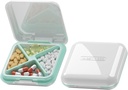 DUBSTAR Pill Case, Small Pill Box - Waterdichte Draagbare Daily Small Pill Case voor Portemonnees Pocket Compact Travel Medicine Holder voor Vitaminen, Visolie, Supplementen, Medicatie (White)