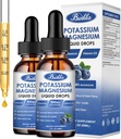 (2 verpakkingen) Kalium Magnesium Supplement vloeibaar met kalium, magnesium, Calcium, vitamine D3, zink, voor volwassenen en kinderen, suikervrij