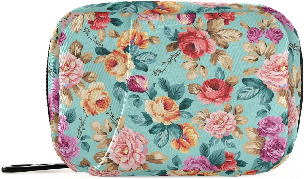 Roze Oranje Violet Bloemen pil Box 7 Dag pil Case Bag Travel pil Organizer Bag met rits draagbare Wekelijkse Case Compacte grootte voor vitamine supplement houder