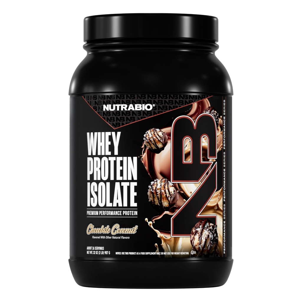 NutraBio 100% Whey Protéine Isolée Poudre Protéine, 25g Protéine avec Profil Acid Amino Complete, Non-OGM, Sans Soy et Gluten, Faible Carb, Faible Calorie Poudre Protéine de Whey, Macaron trempé au chocolat, 2 Lbs