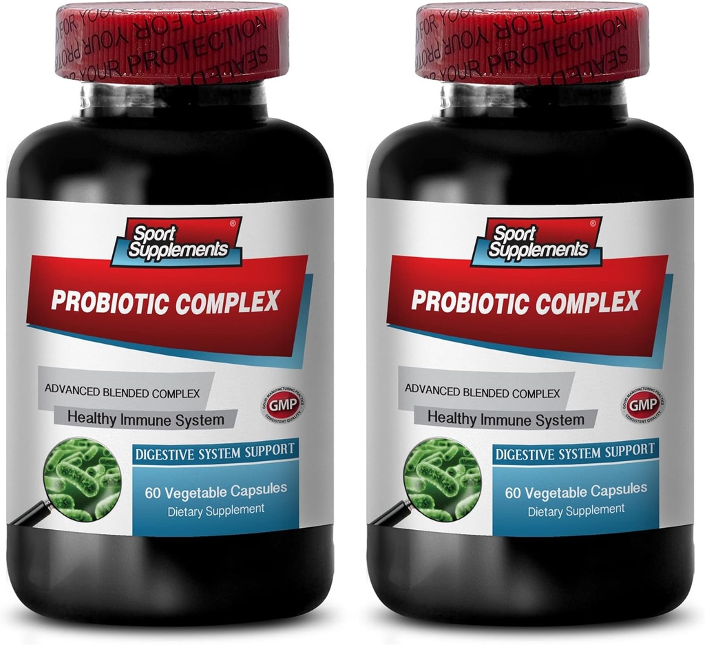 Digestion saine - PROBIOTIC Complexe mixte avancé pour le système digestif - Bacillus probiotique, suppléments digestifs, bifidobacterium lactis, formule digestive multienzyme probiotique, 2B 120 Caps