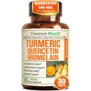 Quercetin avec supplément curcumin bromelain curcuma – Allergy Relief, Joint & Immune Support – Supplément curcuma biologique avec poivre noir (Bioperine) – 60 capsules Quercetin 500mg