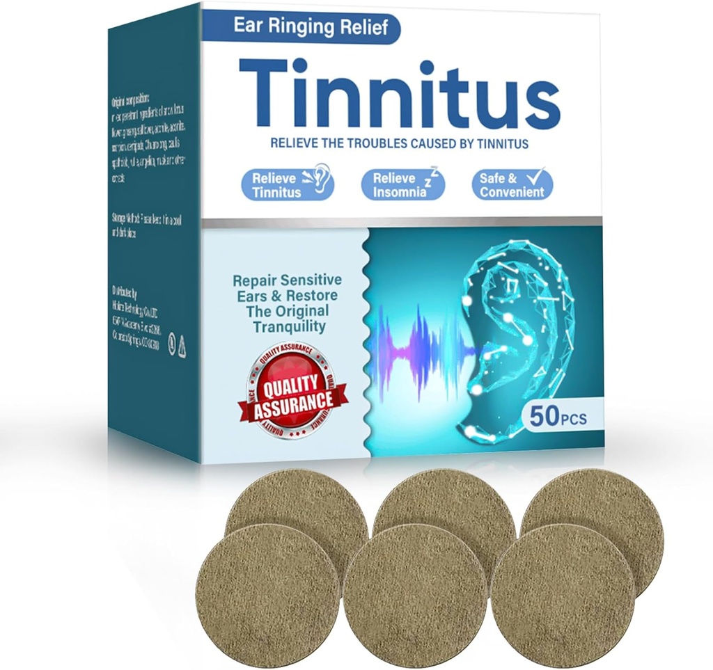 Acouphène Relief pour les oreilles qui sonnent, Acouphène Relief Patches d'oreille, Traitement naturel de l'acouphène pour le soulagement de l'oreille, réduire efficacement le bruit d'oreille et promouvoir une audition saine, 50PCS