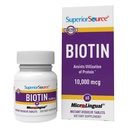 Superior Source Biotin 10 000 mcg - Supplément quotidien soutient la santé et la croissance des cheveux - Supplément biotin naturel aide les ongles et la peau en santé - 60 comprimés de dissolution sublinguale