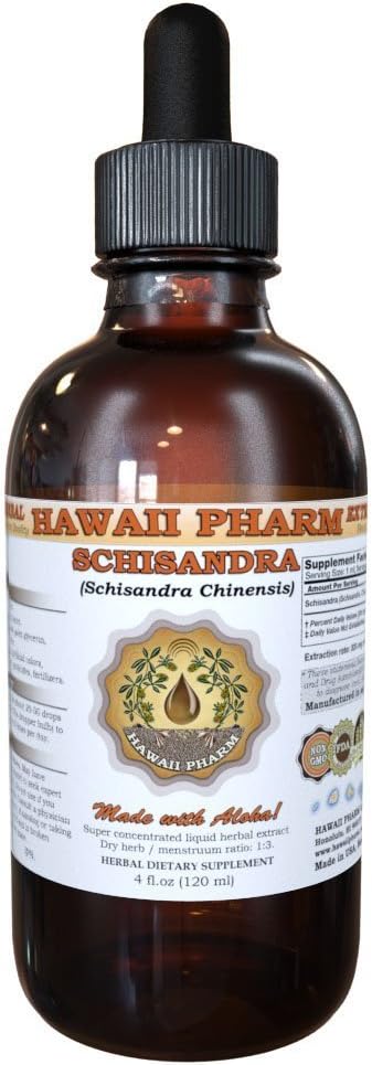 Hawaii Pharm Schisandra Liquid Extract, Biologische Schisandra (Schisandra Chinensis) Tinctuur, Kruidensupplement, Made in USA, 4 fl.oz