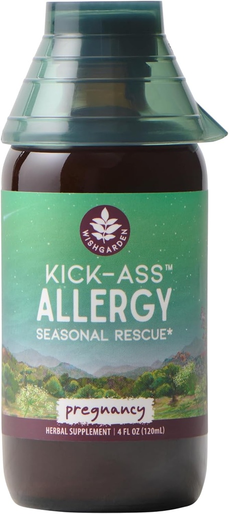 WishGarden Kruiden Kick-Ass Allergie voor zwangerschap - Plant-Based Kruidenallergie Supplement w/Nettle Leaf, Echinacea & Yerba Santa, Veilig Ondersteunt gezonde histamine Response to Seasonal Irritants, 4oz
