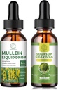 Mullein druppels voor de longen, Mullein Leaf Extract 1000MG voor Lung Cleanse & Soursop Graviola vloeibare druppels 1800mg, Sousop bladeren Extract voor celregeneratie