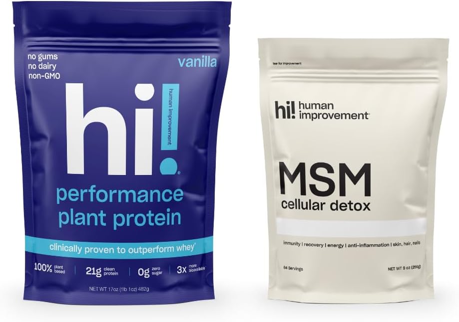 Human Improvement Vanilla Performance Protein en MSM Cellular Detox Bundle
