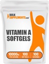 BulkSupplements.com Vitamine A 10000 IE Softgels - Vitamine A Retinyl Palmitate, Vitamine A Pillen - Vitamine A Supplement, Oogsupplementen - Glutenvrij, 1 Softgel per Serving, 100 Softgels