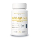 Biotica Onderzoek Biomega 500 Omega 3 Visolie Supplement, Zeer geconcentreerde Visolie met EPA/DHA, Omega 3 vetzuren, Ondersteunt Immune en Cardiovasculaire 90 Softgel Capsules