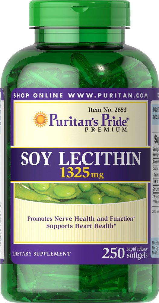 Pride de Puritan Soy Lécithine 1325 mg, Soutien cardiaque, 250 comtes, Naturulse Ad 410