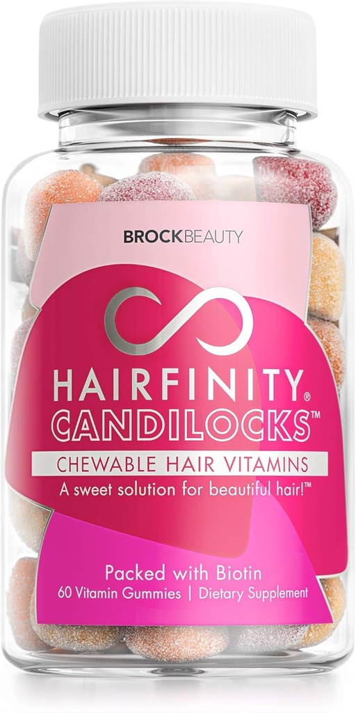 Haarfinity Candilocks Kauwbare haarvitaminen - Gummies wetenschappelijk geformuleerd met Biotine, Inositol, en Choline voor langere, sterkere haargroei (60 Vegetarische Gummies)