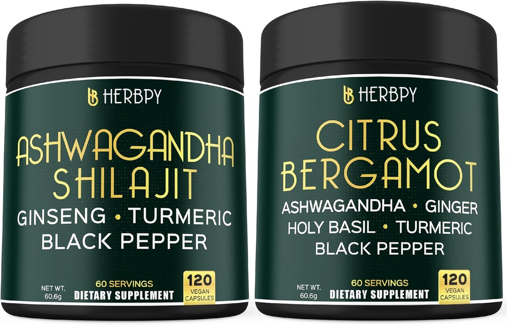 Bundel 5in1 Ashwagandha Shilajit & 6in1 Citrus Bergamot Supplementen