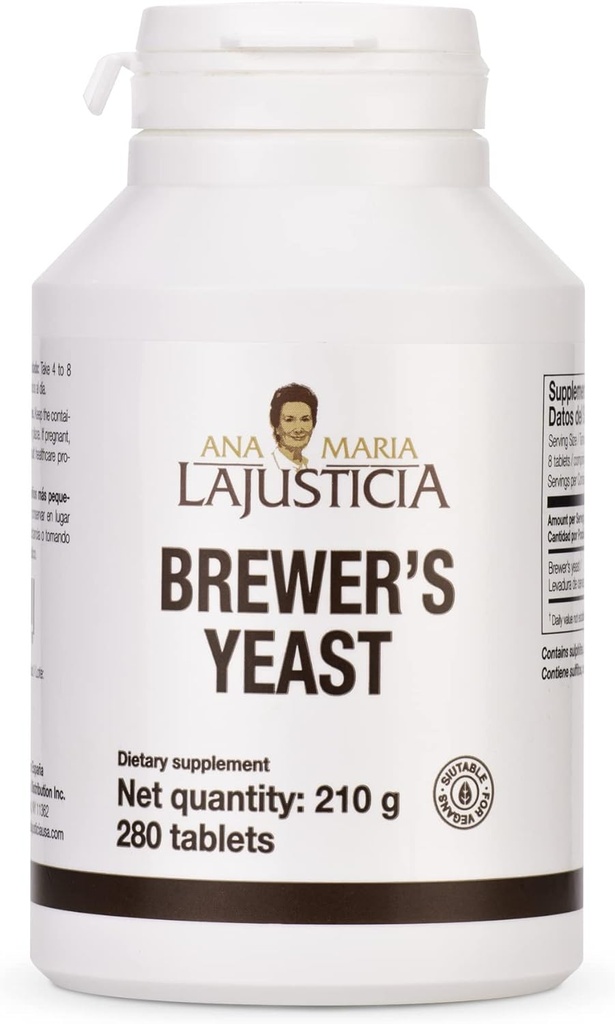 Ana Maria Lajusticia- BREWER'S Gist - Bron van Vitaminen, Hart Gezondheid en gezonde spijsvertering - 70 dagen behandeling Pack . Suikervrij & Veganistisch vriendelijk.