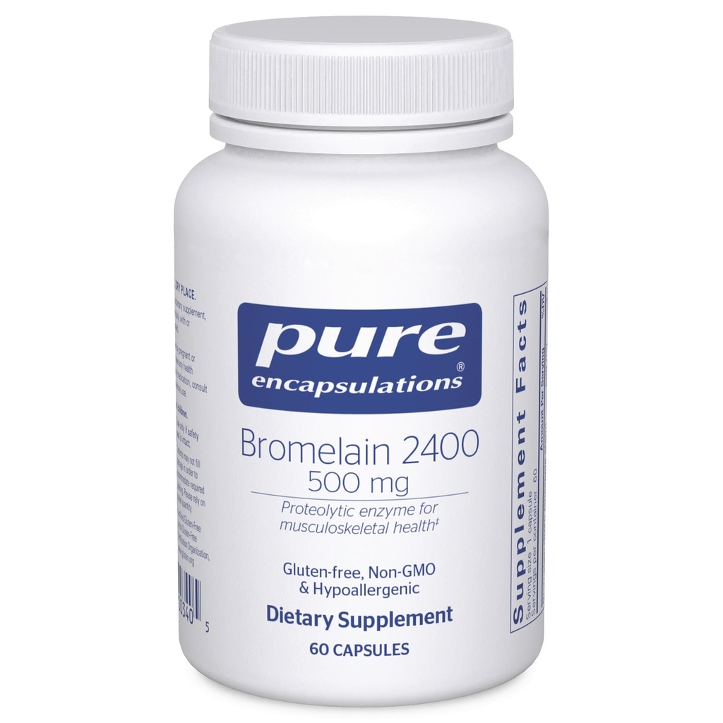 Pure Encapsulations Bromelain 2400 500 mg - for Digestive Support & Musculoskeletal Health - Supports Joints & Muscle Recovery* - Proteolytische Enzymes - Vegan - 60 Capsules