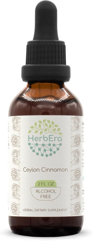 Ceylon Cinnamon B60 Alcoholvrij Kruidenextract Tinctuur, Geconcentreerde Liquid Drops Natural Cinnamon (Cinnamomum Verum) (2 fl oz)
