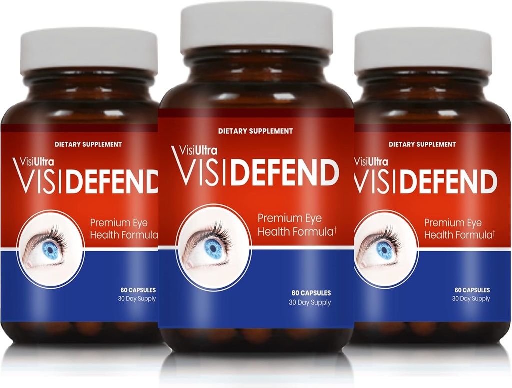 VisiDefend: Bilberry Extract voor uitgebreide ondersteuning van het oog en algemene welzijn en voedende ogen en verbetering van de gezondheid! (3pack)