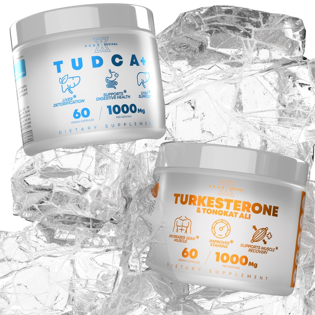 TUDCA+ 1000mg Bile Salt Supplement voor leverondersteuning + Turkesterone & Tongkat Ali 1000mg Verhoog uithoudingsvermogen (60 capsules)