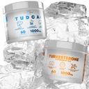 TUDCA+ 1000mg Supplément de sel biliaire pour le soutien du foie + Turkestérone et Tongkat Ali 1000mg Augmenter l'endurance (60 capsules)