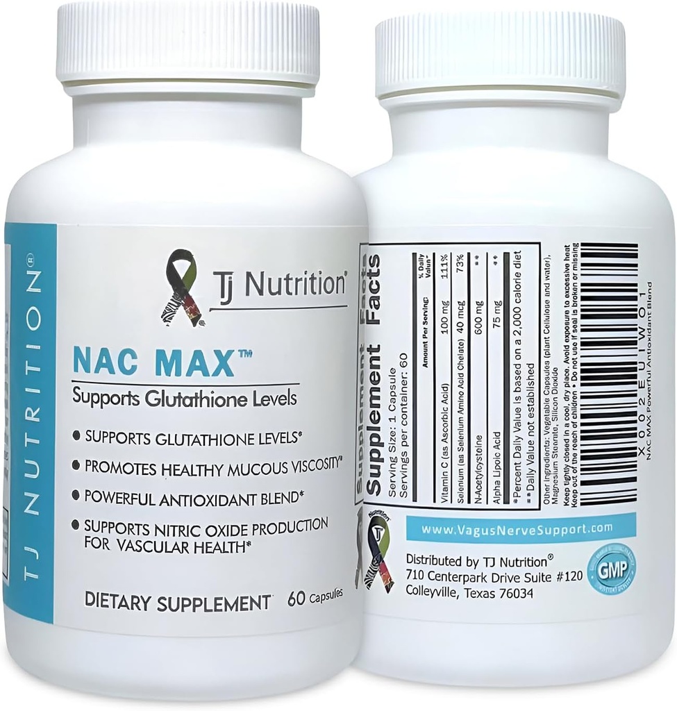 NAC MAXTM - Le mélange ultime N-acétylcystéine - soutient le système immunitaire - santé respiratoire - santé du foie - mieux que le seul NAC