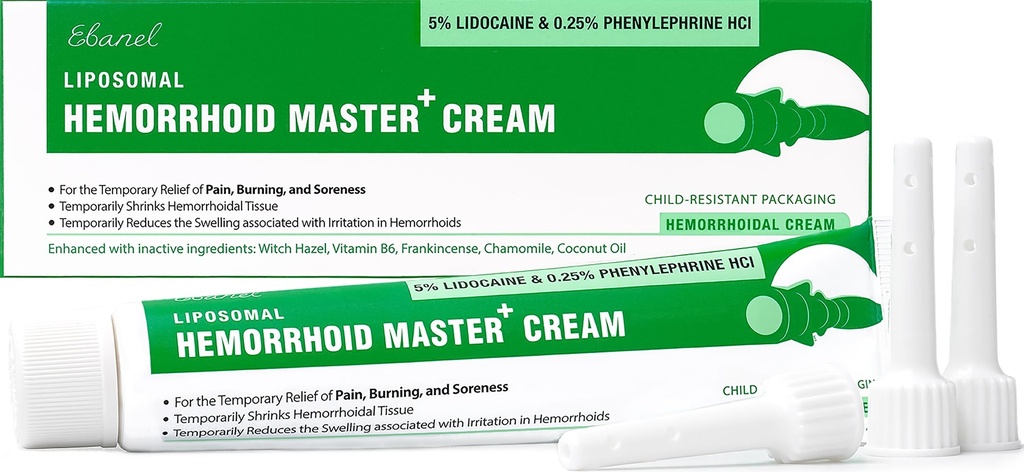 Ebanel 5% lidocaïne aambei behandeling Cream met heks Hazel, Fenylefrine, Horse Chestnut, Vitamine B6, zinkoxide, externe en interne aambeien behandeling branderige jeuk pijn verlichting anale crème