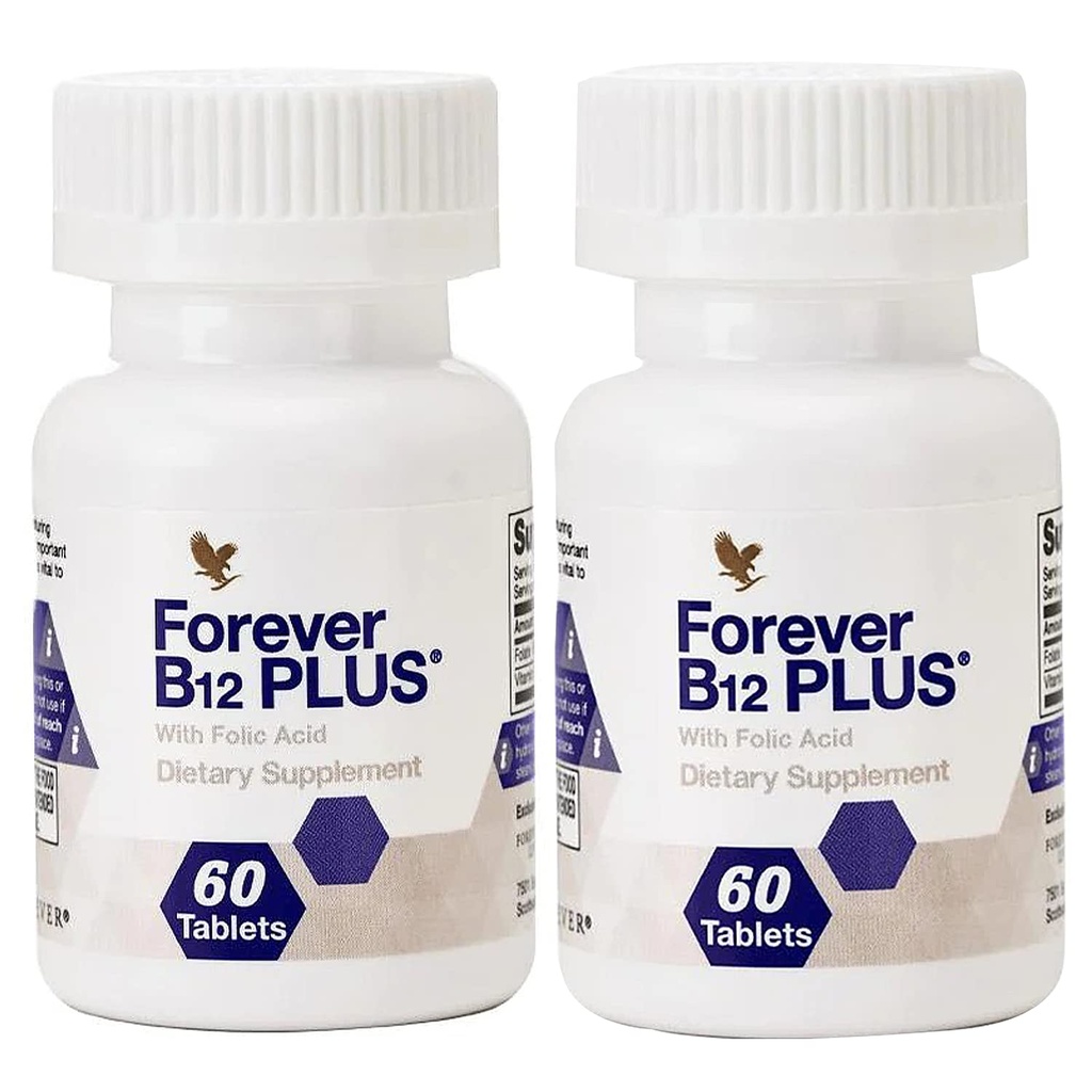 Forever Living - B12 Plus - Essentiële B Vitaminen voor Energie, Immune Support en Red Blood Cell Health - Veganistisch, Vegetarisch en Glutenvrij - 120 tabletten