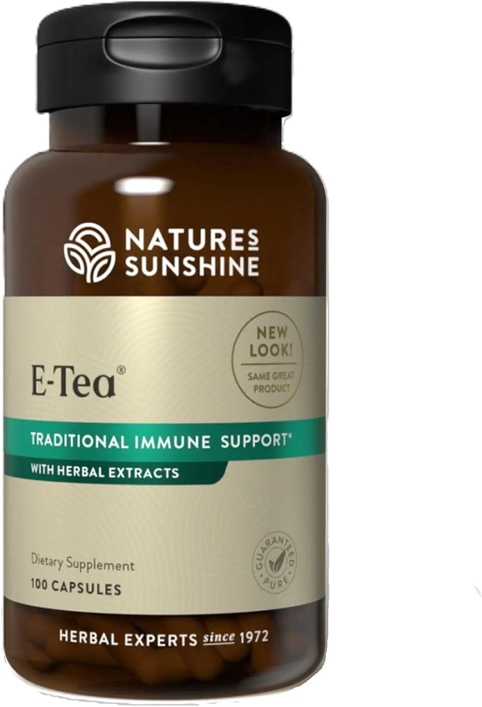 Nature's Sunshine E-Tea Capsules (100 tellingen), Capsulised Versie van Essiac Thee ter ondersteuning van Immune Health