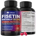 Fisetine Supplement - Liposomale Super Absorptie 98% Pure 1200mg met quercetine, Resveratrol, Green Tea Extract voor gezonde veroudering en duurzaamheid, huidgezondheid, hersenen & antioxidant - 60 Softgels