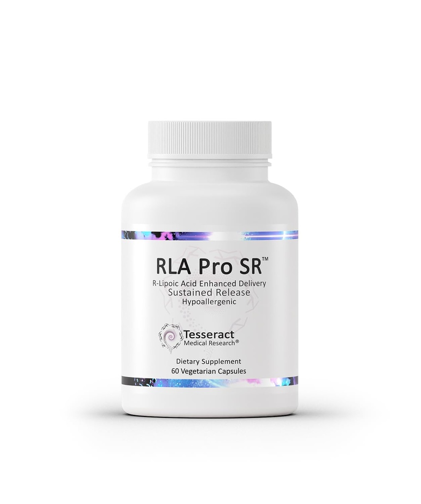 Tesseract RLA Pro SR, supplément d'acide lipoïque, 60 capsules, acide R-lipoïque à libération prolongée, stimule l'énergie mitochondriale et cellulaire, support du métabolisme de l'acide amino, hypoallergénique