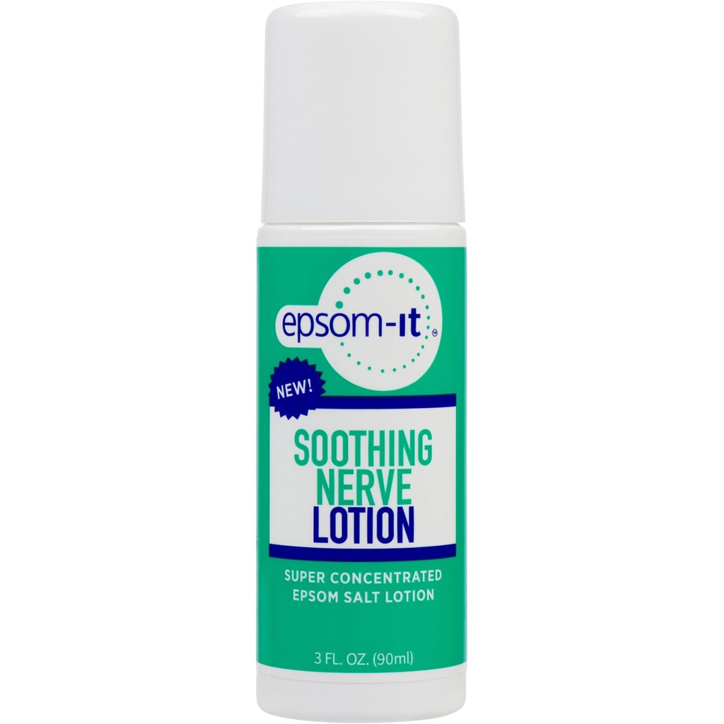 Epsom-It verzachtende nerve lotion - Roll On Epsom Salt Magnesium Lotion, Topical Magnesium Cream met Capsaicin & Arnica voor vermoeide spieren en slaap, 3oz