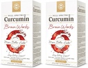 Solgar Full Spectrum Curcumin Brain Works, 90 Licaps - Ondersteuning Geheugen Herinnering, Focus, Cognitieve Functie - Antioxidant Ondersteuning - Curcumin, BacoMind, Choline, Vitamine B12 - Non-GMO, Veganist - (Pack of 2)
