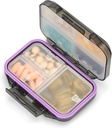 Pillen Organisator Travel Pill Box Waterdichte Geneeskunde Case Container Supplement en vitamine houder Pocket Pharmacy Portable Pill Opslag met 7 Compartments for Purse (Zwart)