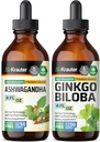 BIO KRAUTER Ashwagandha Tinctuur 4 Fl. Oz. & Ginkgo Biloba Tinctuur 4 Fl. Oz.