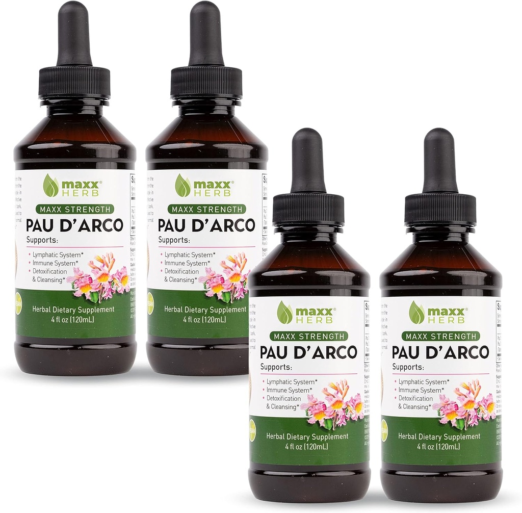 Maxx Herb PAU D'Arco Tinctuur - Max Strength PAU Darco Extract voor Immune Support, Taheebo Thee Innerlijke Bark Absorbs Beter dan PAU Darco Capsules 