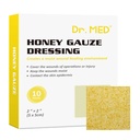 Dre Med Honey Gauze Dressing, 2" x 2" (10 PCS/Box) Honey Medical Bandage Wound Care Patch pour les abrasions mineures, les découpes, les lacérations, l'échaudage et les brûlures pour la guérison des plaies, les produits chimiques et sans drogue